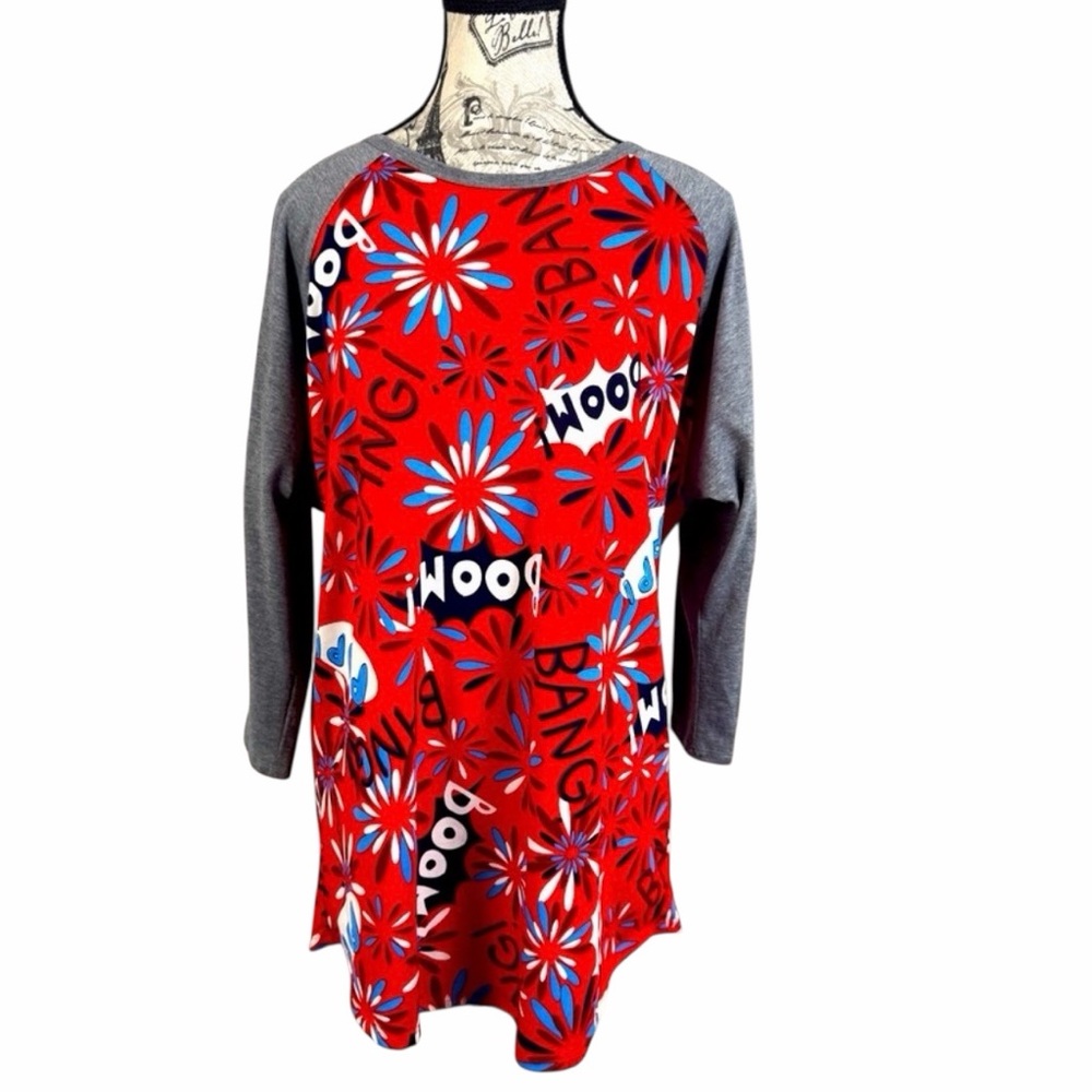 LuLaRoe Classic Bold Red White Blue patriotic  fashionable Tunic size XL